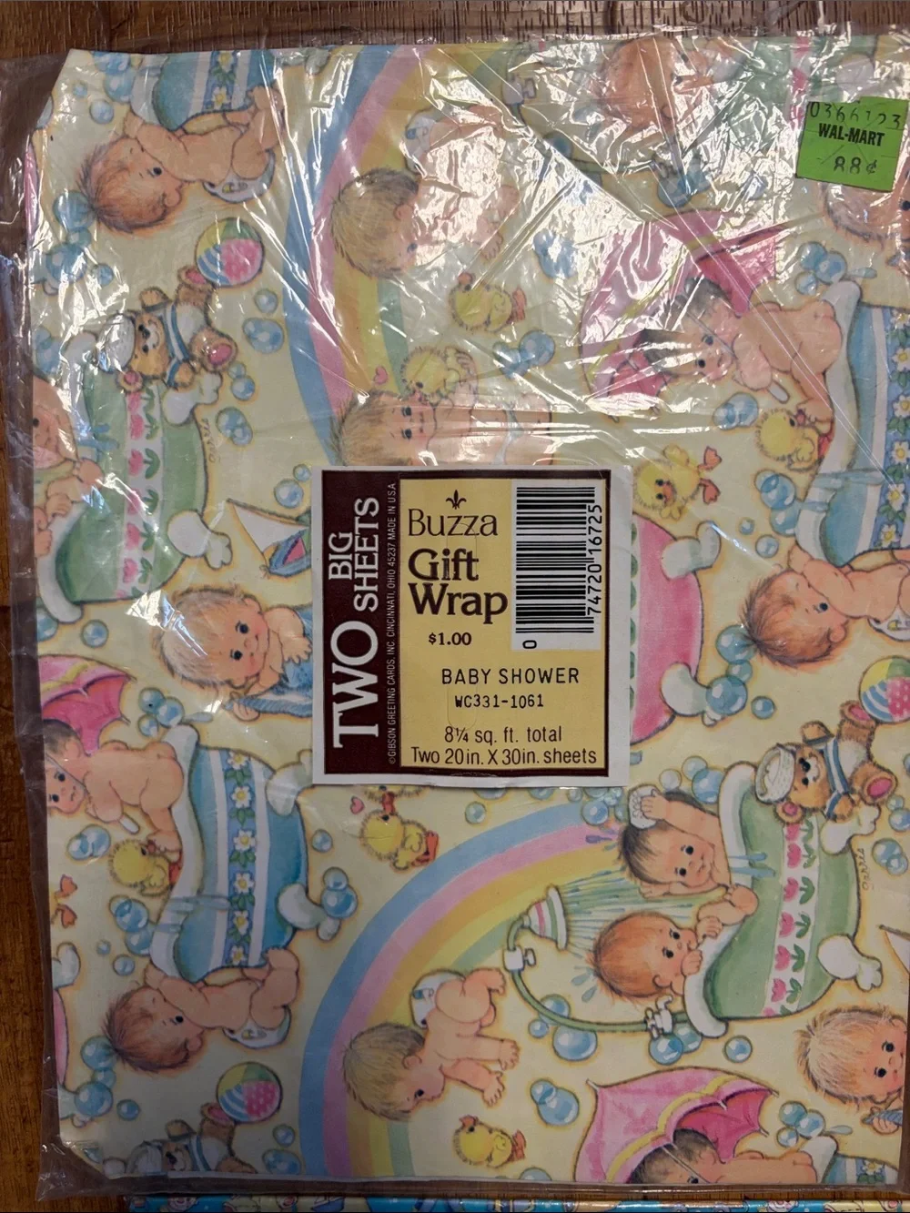 Vintage Baby-Themed Gift Wrap Assortment NWT